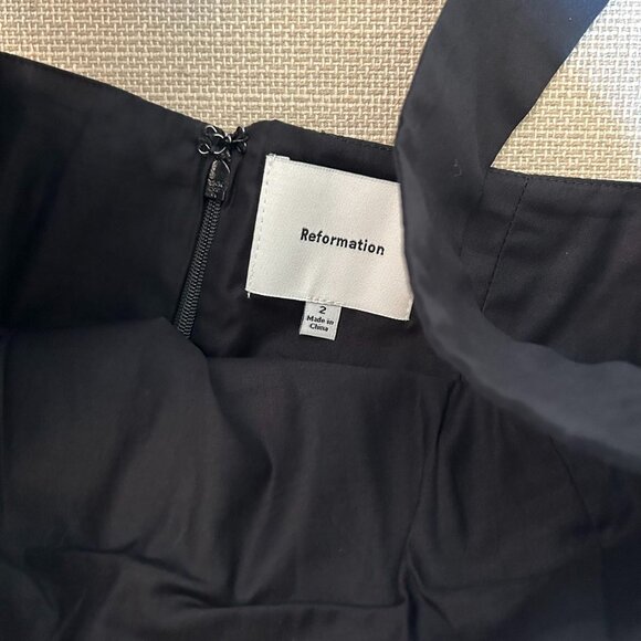 NWT Reformation Babette Cotton Mini Dress Sz2 Black Cotton Bubble - Picture 6 of 9